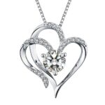 Double Heart Diamond Pendant Necklace