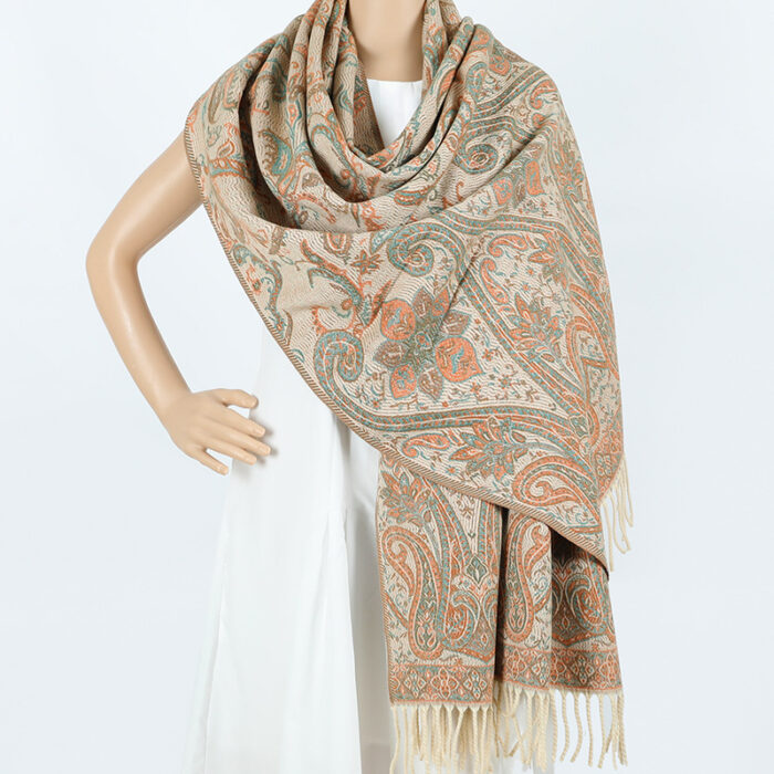 Vintage Ethnic Style Shawl, Jacquard Paisley Tassel Scarf, Dual-Use for Women's Outdoor & Travel Decoration