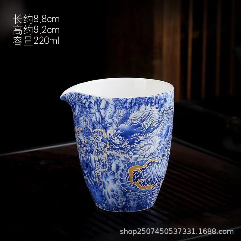 Blue and White Gilded Dragon Sancai Gaiwan - Full Product Analysis