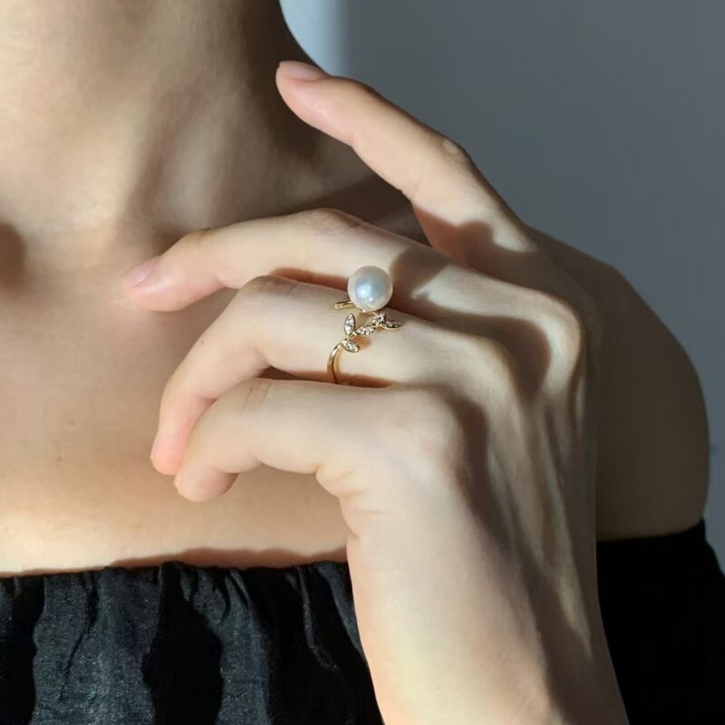 S925 Silver Double Pearl Ring