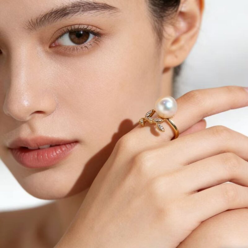 S925 Silver Double Pearl Ring