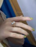 18K gold Sterling Silver Double Bead Ring