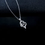 925 Silver Lab-Grown Sapphire Necklace (ZHF0011B)