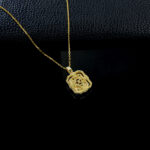 925 Silver Lab-Grown Ruby Necklace, Yellow Gold-Plated (E0407R)