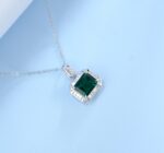 925 Silver Lab-Grown Emerald Necklace (ZHF-P1450)