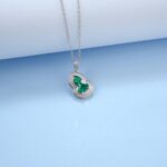 925 Silver Lab-Grown Emerald Necklace (ZHF-P1651)