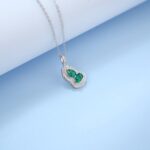 925 Silver Lab-Grown Emerald Necklace (ZHF-P1651)