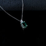 925 Silver Lab-Grown Emerald Necklace (ZHFP0320)