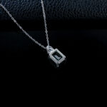 925 Silver Lab-Grown Emerald Necklace (ZHFP0320)