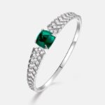 925 Silver Lab-Grown Emerald Bracelet (B1519)