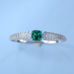 925 Silver Lab-Grown Emerald Bracelet (B1519)