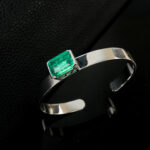 925 Silver Colombian-Style Lab-Grown Emerald Bracelet (ZHF-B04022GLBY)