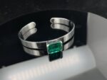 925 Silver Colombian-Style Lab-Grown Emerald Bracelet (ZHF-B04022GLBY)