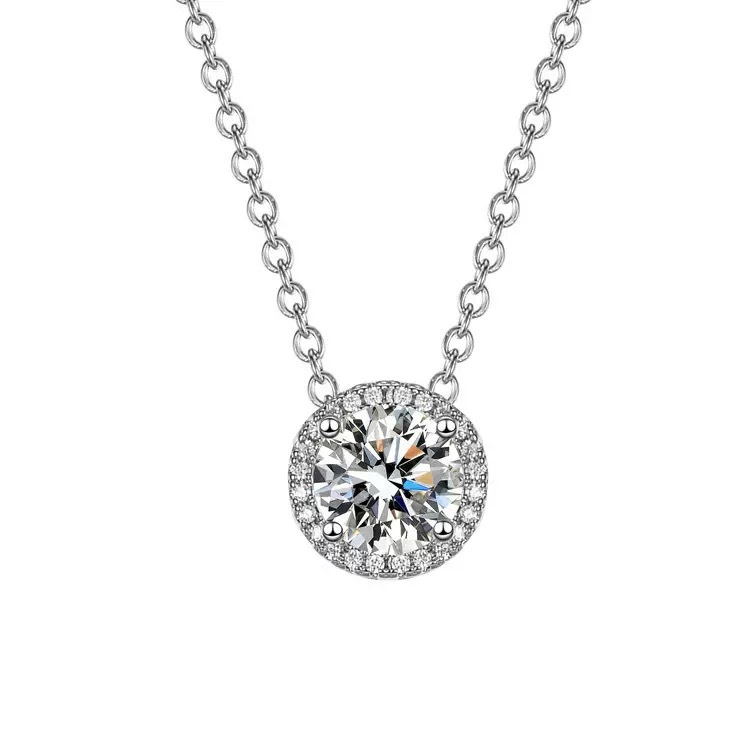 925 Silver Lab-Grown Diamond Necklace (ZHF-PYZ1213)