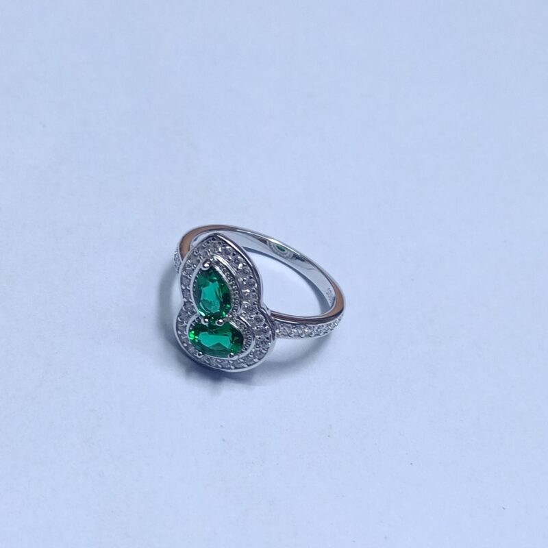 925 Silver Lab-Grown Emerald Ring (R0304L)