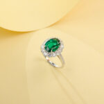 925 Silver Lab-Grown Emerald Ring (R0717L)