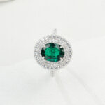 925 Silver Lab-Grown Emerald Ring (R0718L)