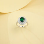 925 Silver Lab-Grown Emerald Ring (R0718L)