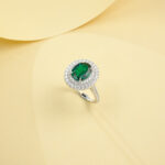 925 Silver Lab-Grown Emerald Ring (R0718L)