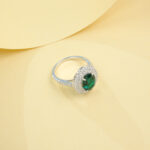 925 Silver Lab-Grown Emerald Ring (R0718L)