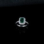 925 Silver Lab-Grown Emerald Ring (R0894L)