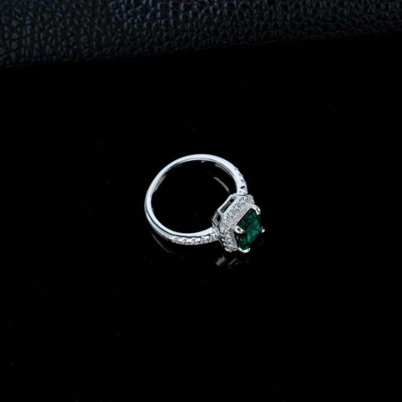 925 Silver Lab-Grown Emerald Ring (R0894L)