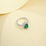 925 Silver Lab-Grown Emerald Ring (R0894L)