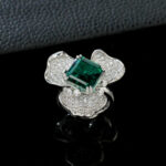 925 Silver Lab-Grown Emerald Ring (R-112L)