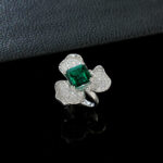 925 Silver Lab-Grown Emerald Ring (R-112L)