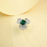 925 Silver Lab-Grown Emerald Ring (R-112L)