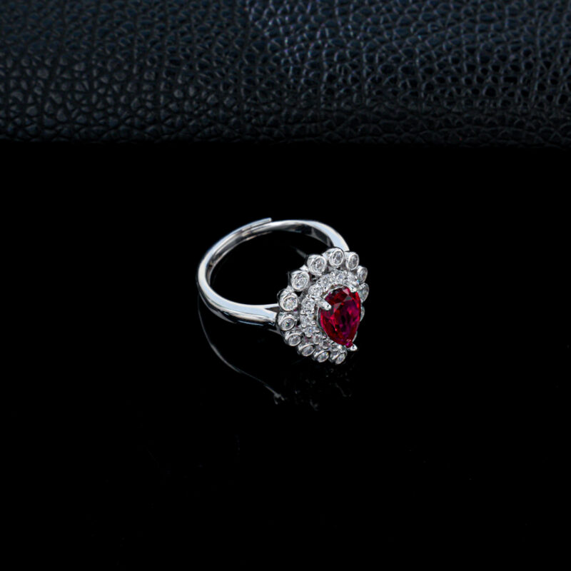 925 Silver Lab-Grown Ruby Ring (A73-R2105081R)