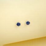 925 Silver Lab-Grown Sapphire Stud Earrings (E115DB)