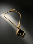 Trendy four-leaf clover necklace—a versatile style.