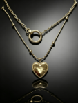 Fashionable necklace featuring a concentric circle design—a versatile, go-with-anything style.